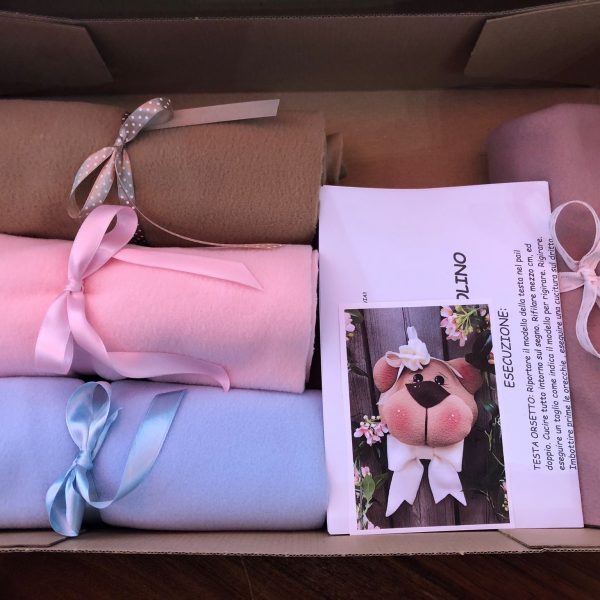 Set Pail + Cartamodello Orsetto Coccolino (Azzurro, Rosa, Nocciola, Rosa Antico)