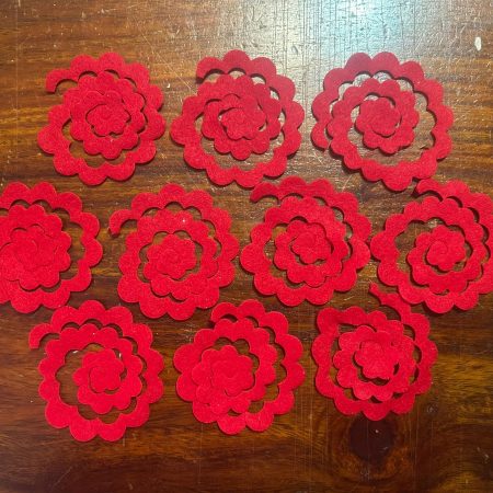 [Fustelle] Roselline Piccole Fustellate 10 Pezzi (Rosse)