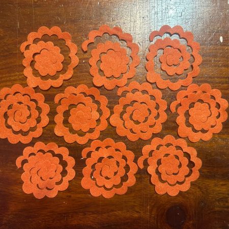 [Fustelle] Roselline Piccole Fustellate 10 Pezzi (Arancioni)