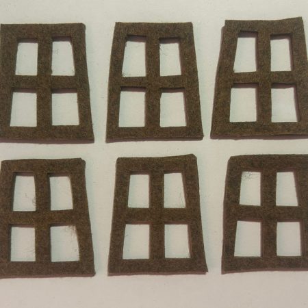 [Fustelle] Finestrelle Fustellate In Feltro 6 Pezzi