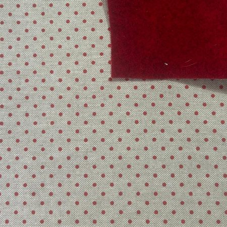 [Feltro] Feltro Accoppiato Pois 40x70cm (Rosso)