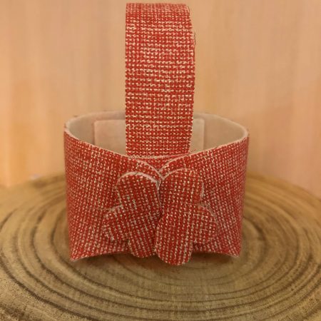 [Fustelle] Cestino In Feltro Accoppiato (Trama Rossa)