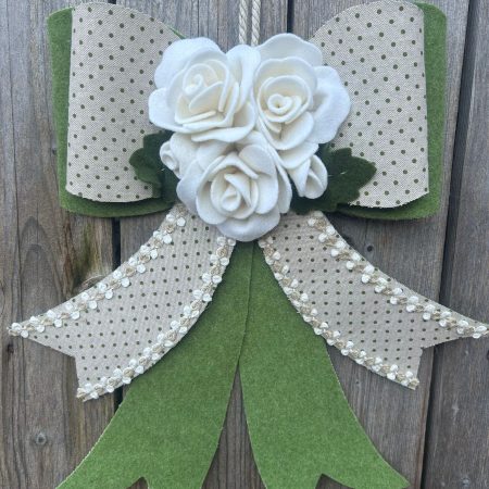 [Kit] Fiocco Fuoriporta Con Rose (Verde)